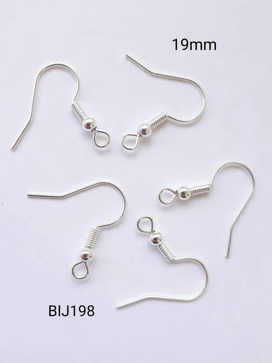 100 crochets boucle d'oreille 19mm argenté clair