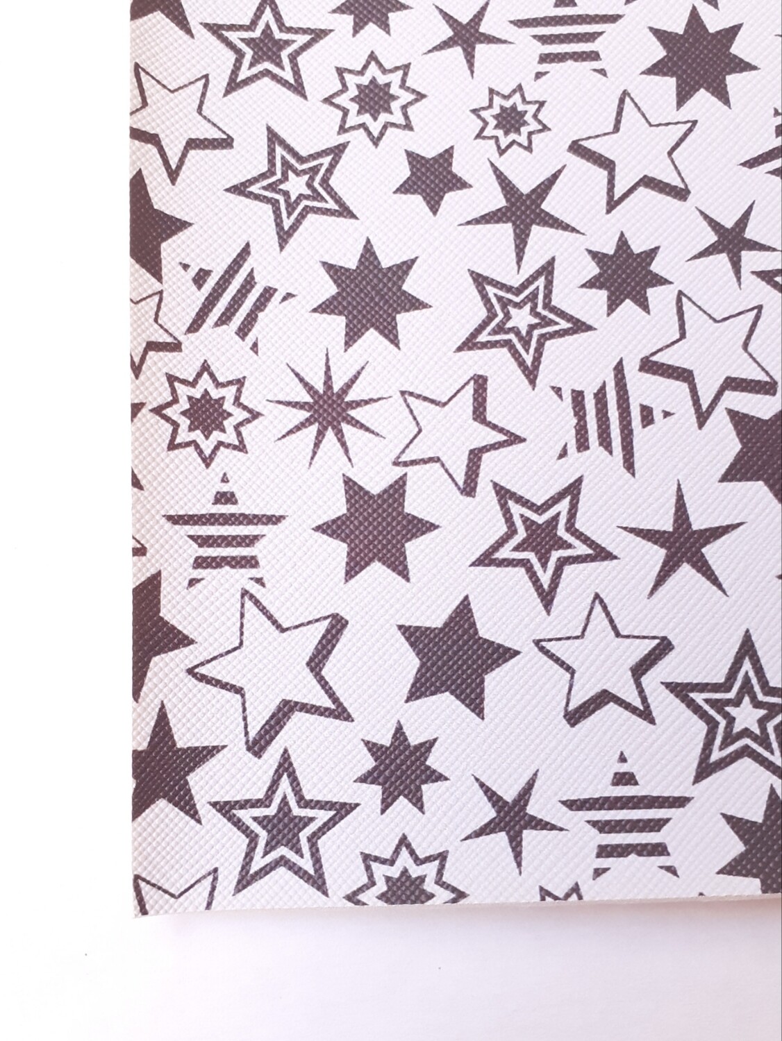 Feuille A4 simili cuir étoile noir et blanc
