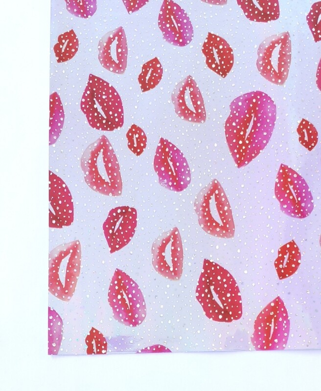 Feuille A4 simili cuir rouge à lèvre rouge
