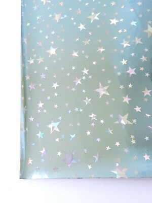 Feuille A4 simili cuir étoile bleu