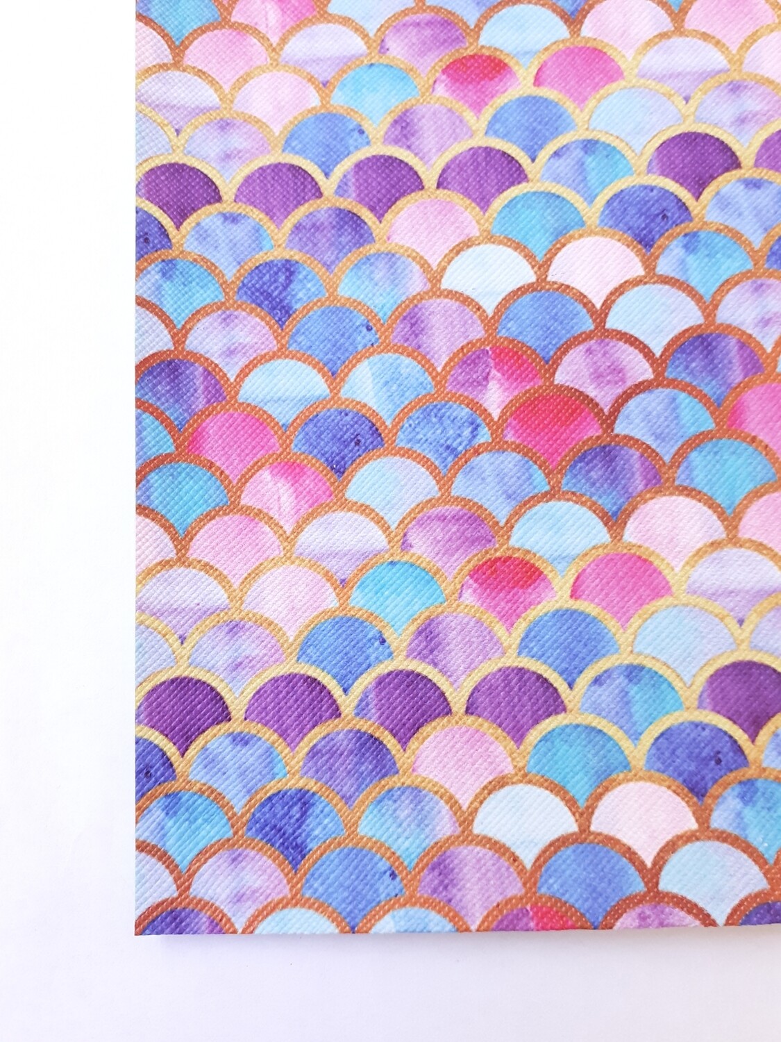 Feuille A4 simili cuir écaille poisson bleu violet rose