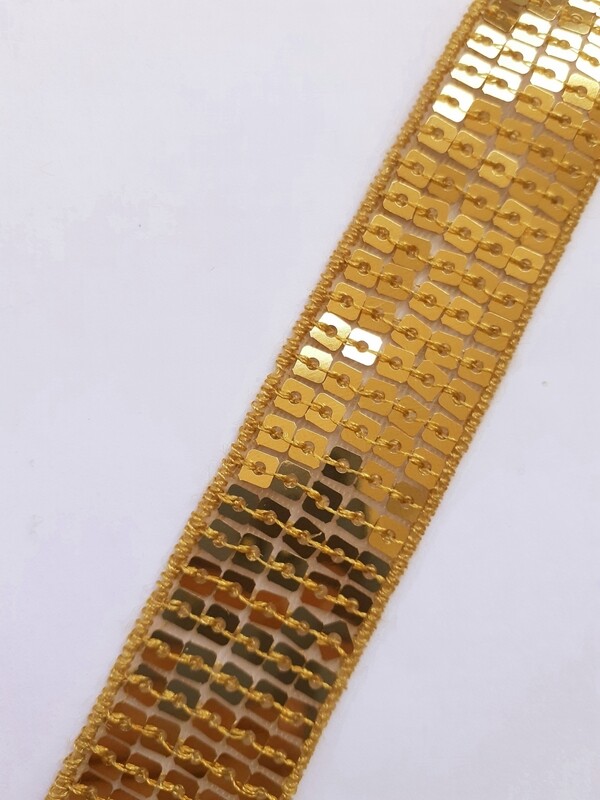 Ruban galon paillettes 2,5cm Camel Ruban galon paillettes 2,5cm Camel