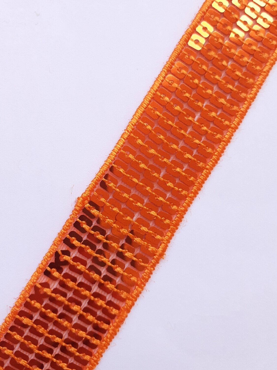 Ruban galon paillettes 2,5cm orange