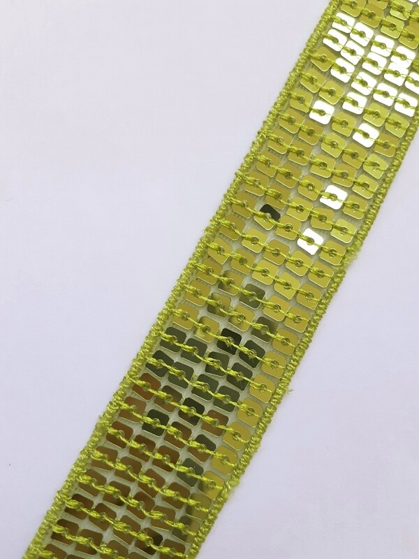 Ruban galon paillettes 2,5cm vert clair Ruban galon paillettes 2,5cm vert clair