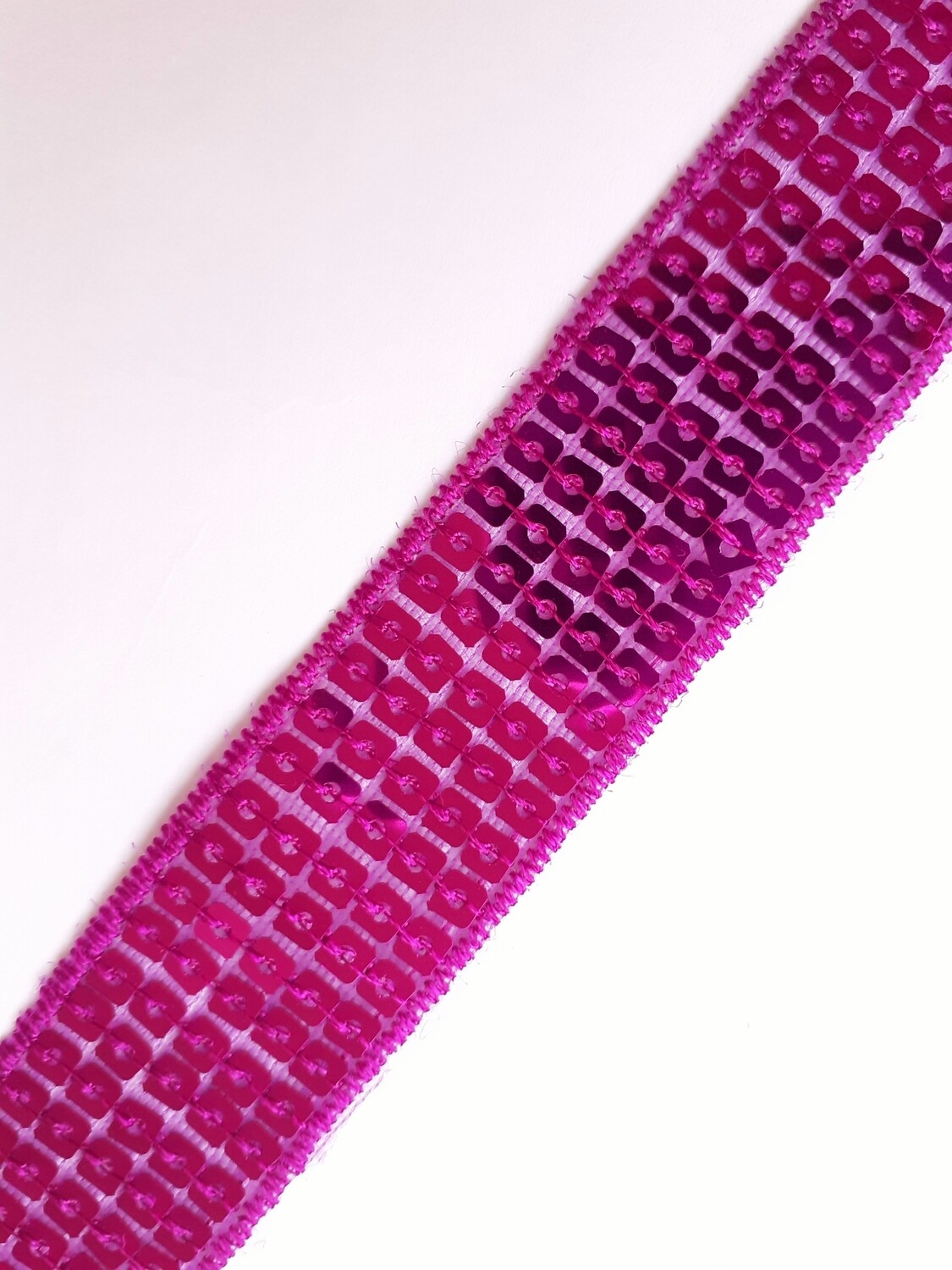 Ruban galon paillettes 2,5cm fushia foncé