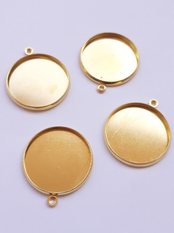 Pendentif support doré pour cabochon 20mm