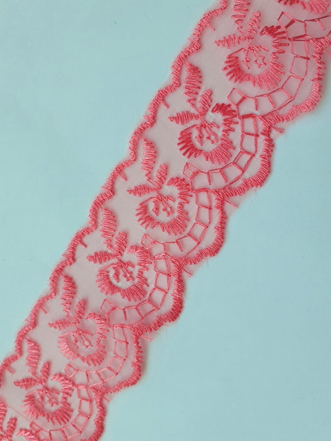 Dentelle organza 4cm corail