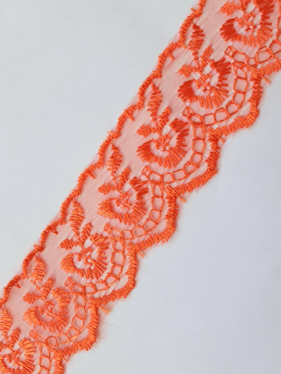 Dentelle organza 4cm orange foncé