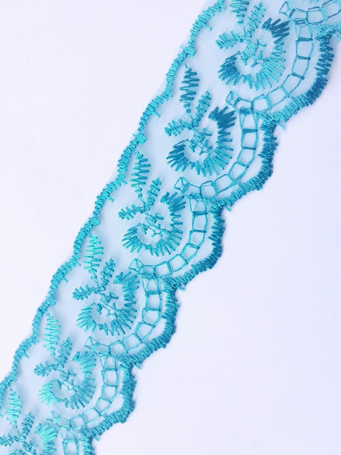 Dentelle organza 4cm turquoise clair