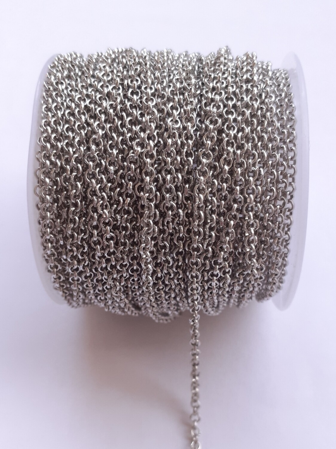 Rouleau chaîne ronde 2mm argenté 