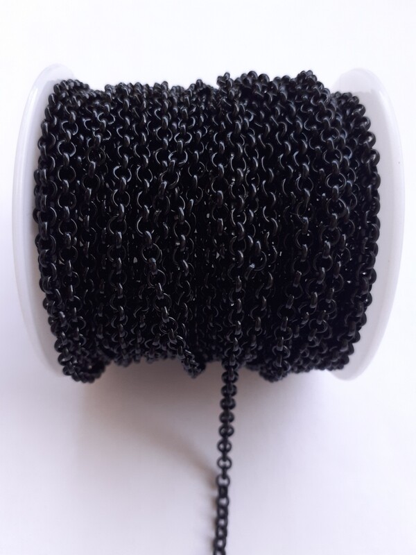 Rouleau chaîne ronde 3mm noir