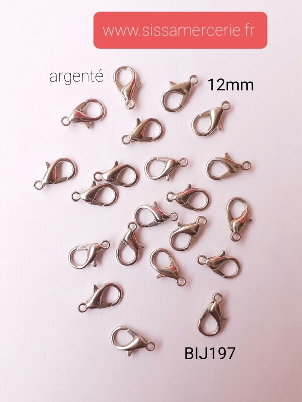 Fermoir argenté 12mm