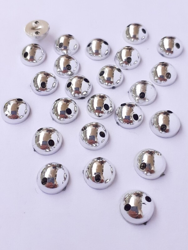 80 demi perles 8mm argentées