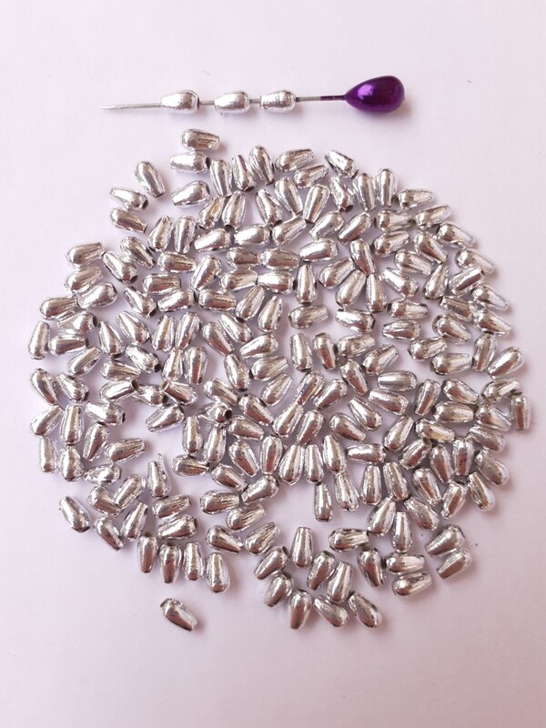 400 perles gouttes argenté ou doré 5x3mm