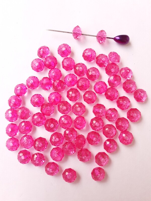200 perles rondelle 6x4mm rose