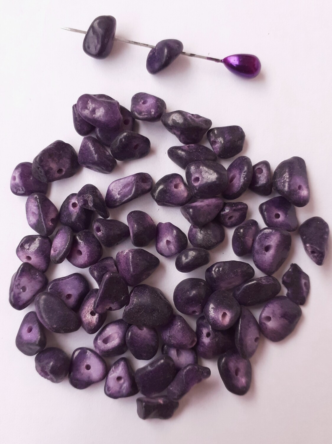 100 perles chips violet