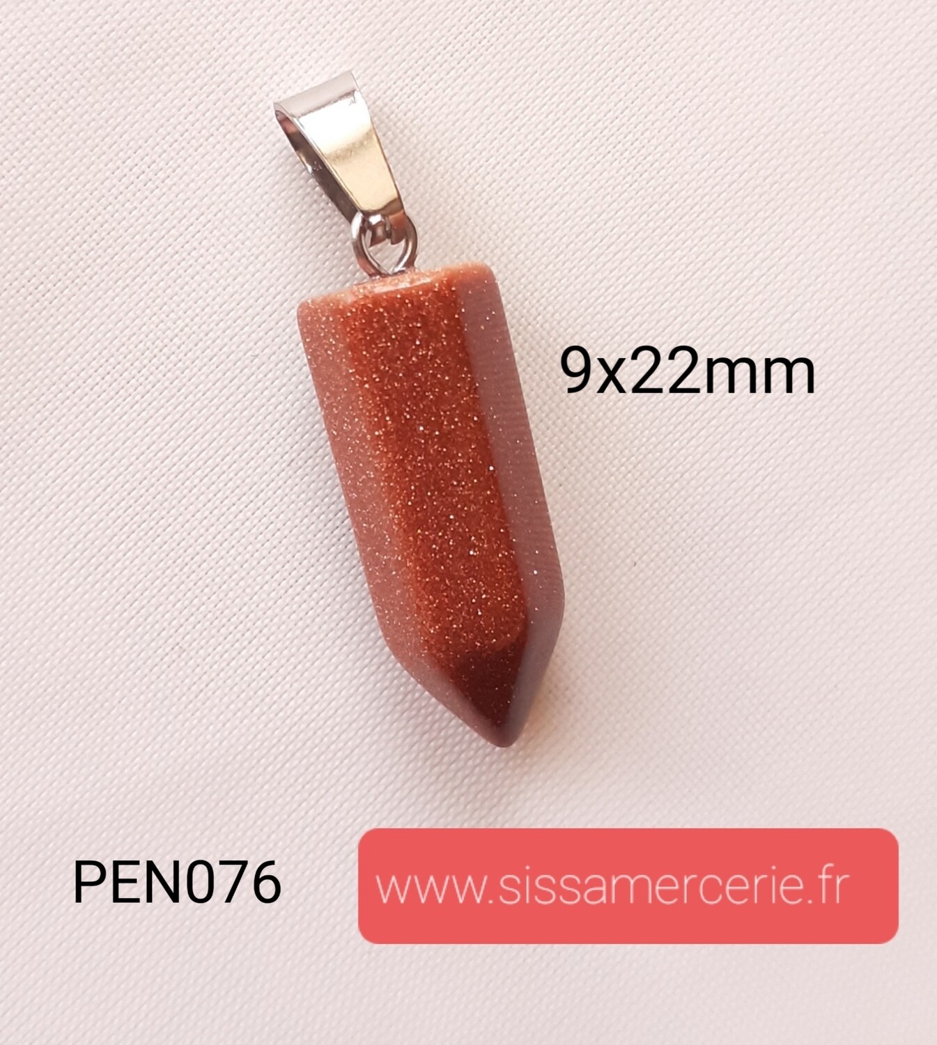 Pendentif pierre naturelle pointe Pierre de sable