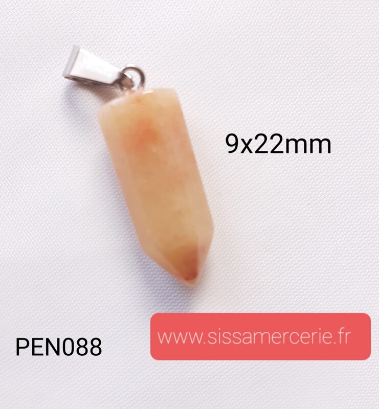 Pendentif pierre naturelle pointe Topaze