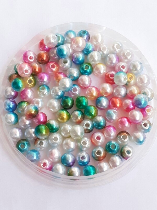 200 perles 6mm  multi couleurs