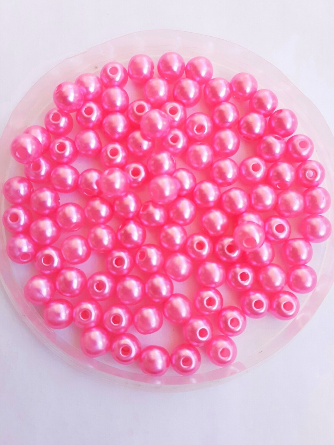 200 perles 6mm rose foncé