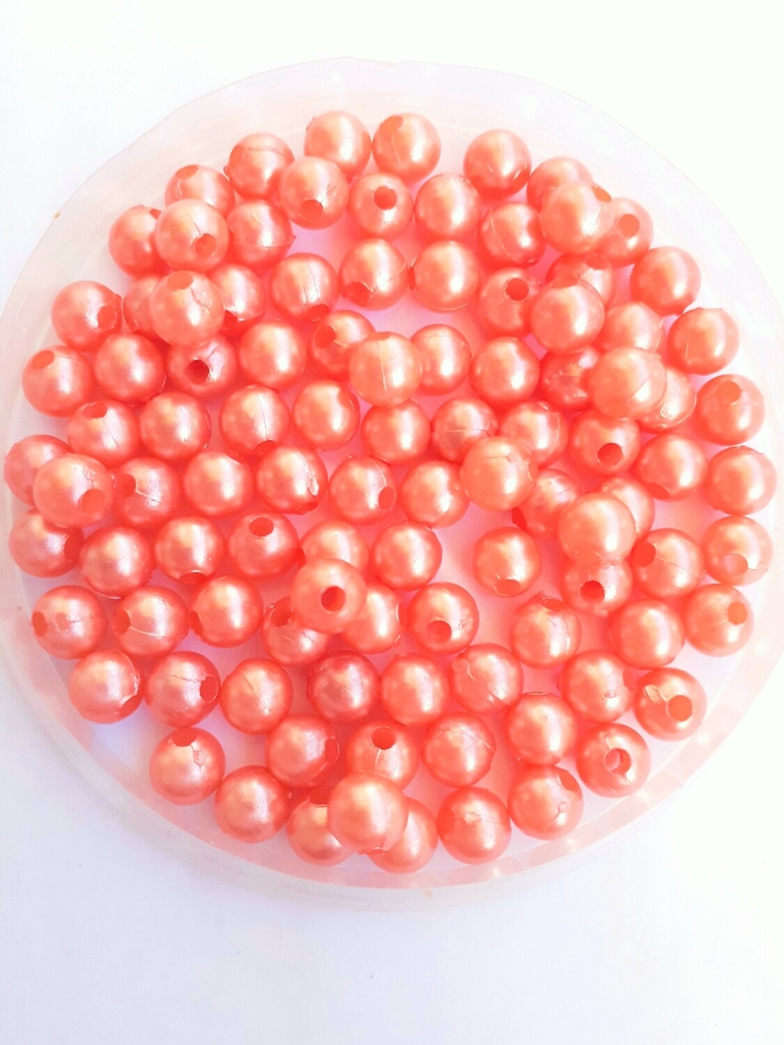 200 perles de 6mm saumon foncé