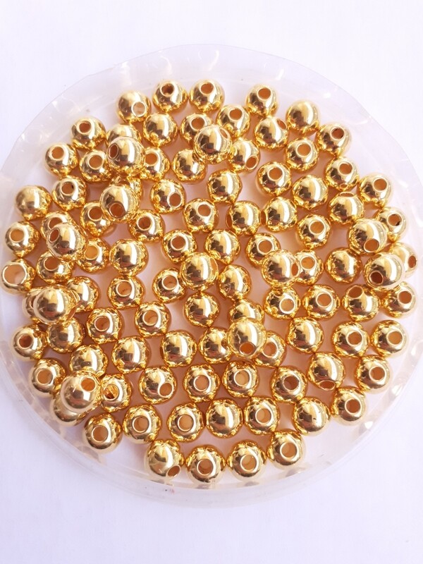 200 perles 6mm doré
