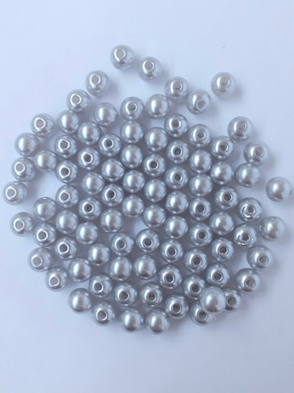 200 perles 6mm gris