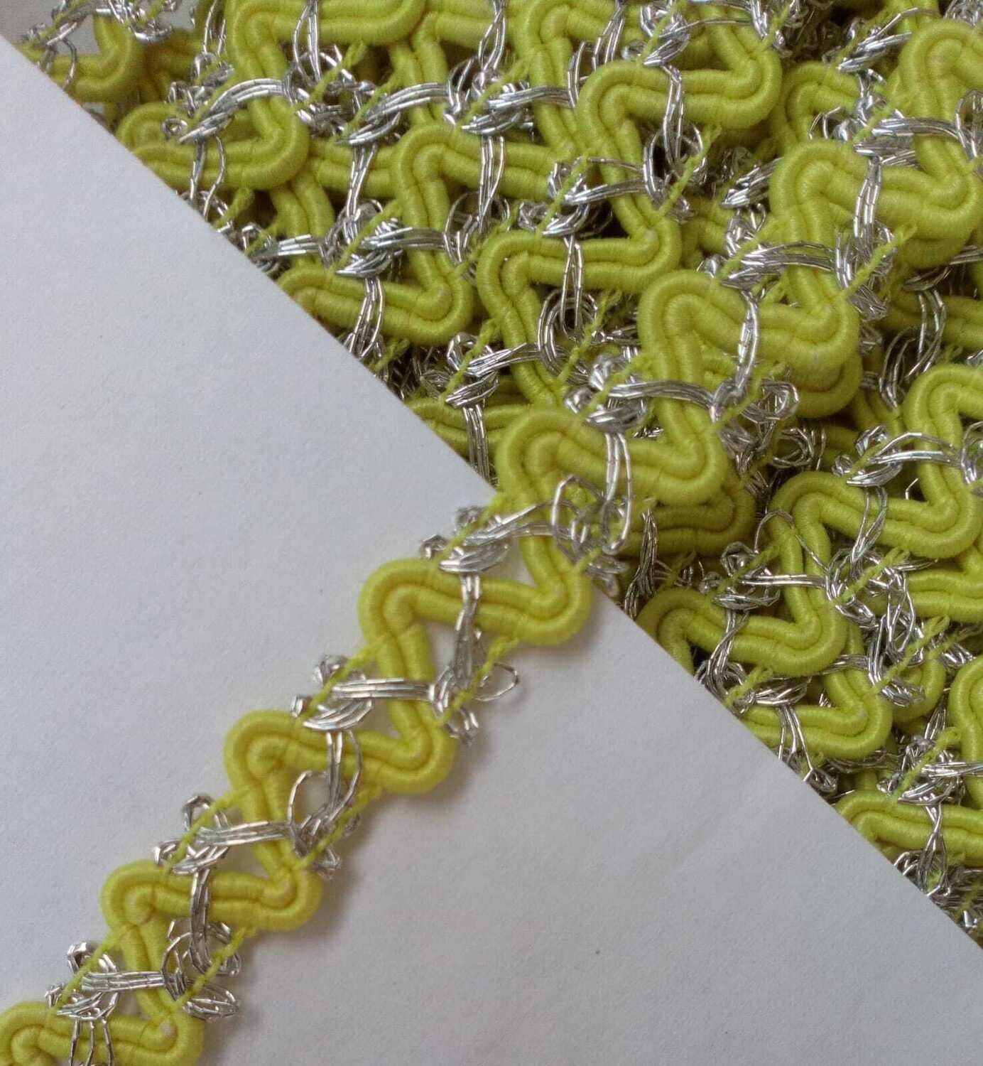 Galon jaune/argenté 1cm