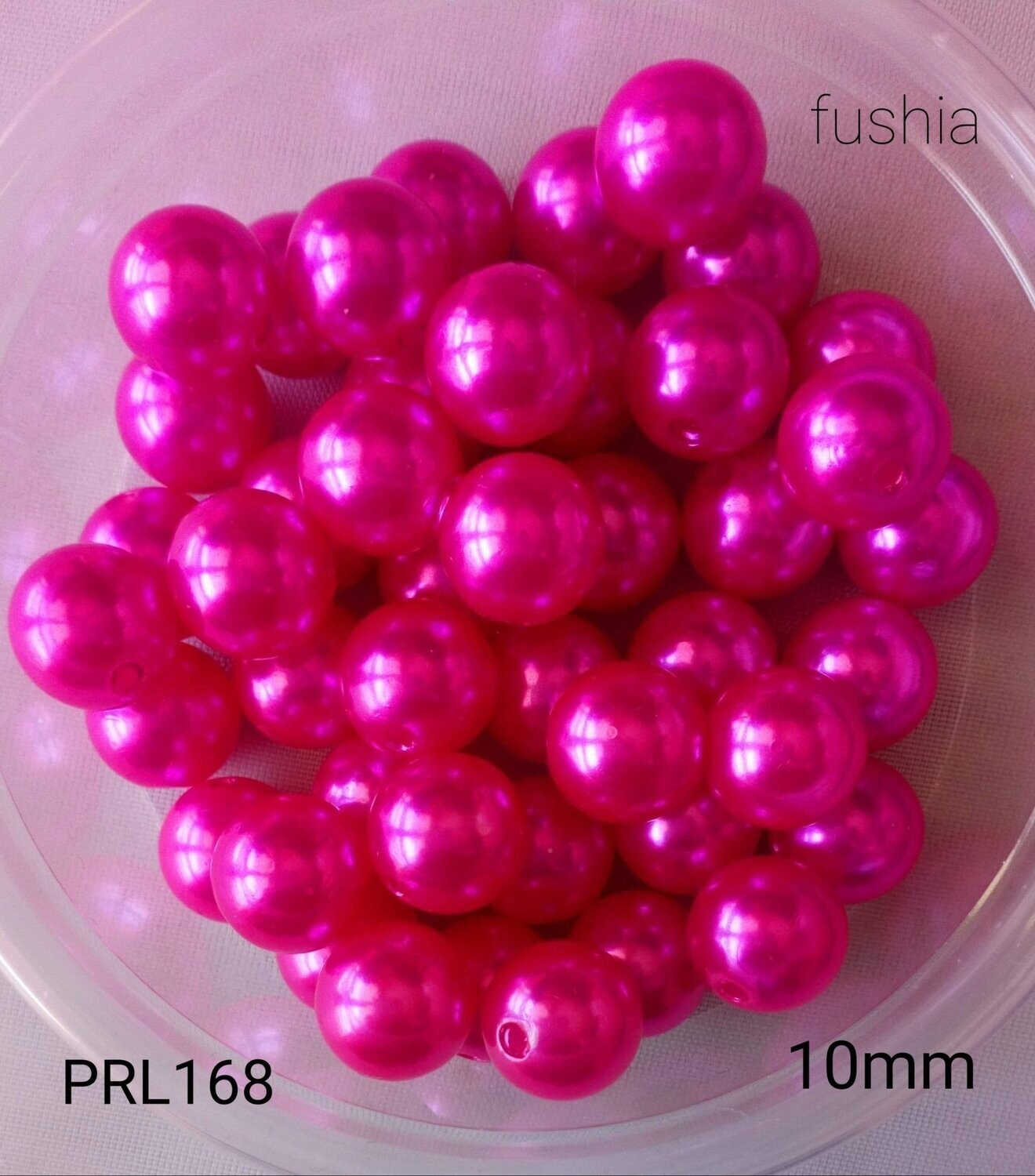 50 perles 10mm acryliques fushia