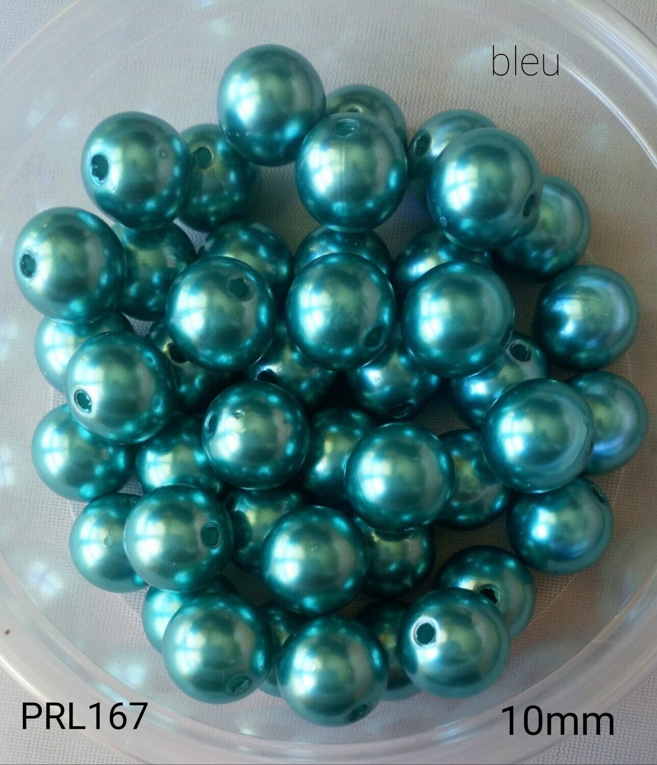 50 perles 10mm acryliques bleu turquoise