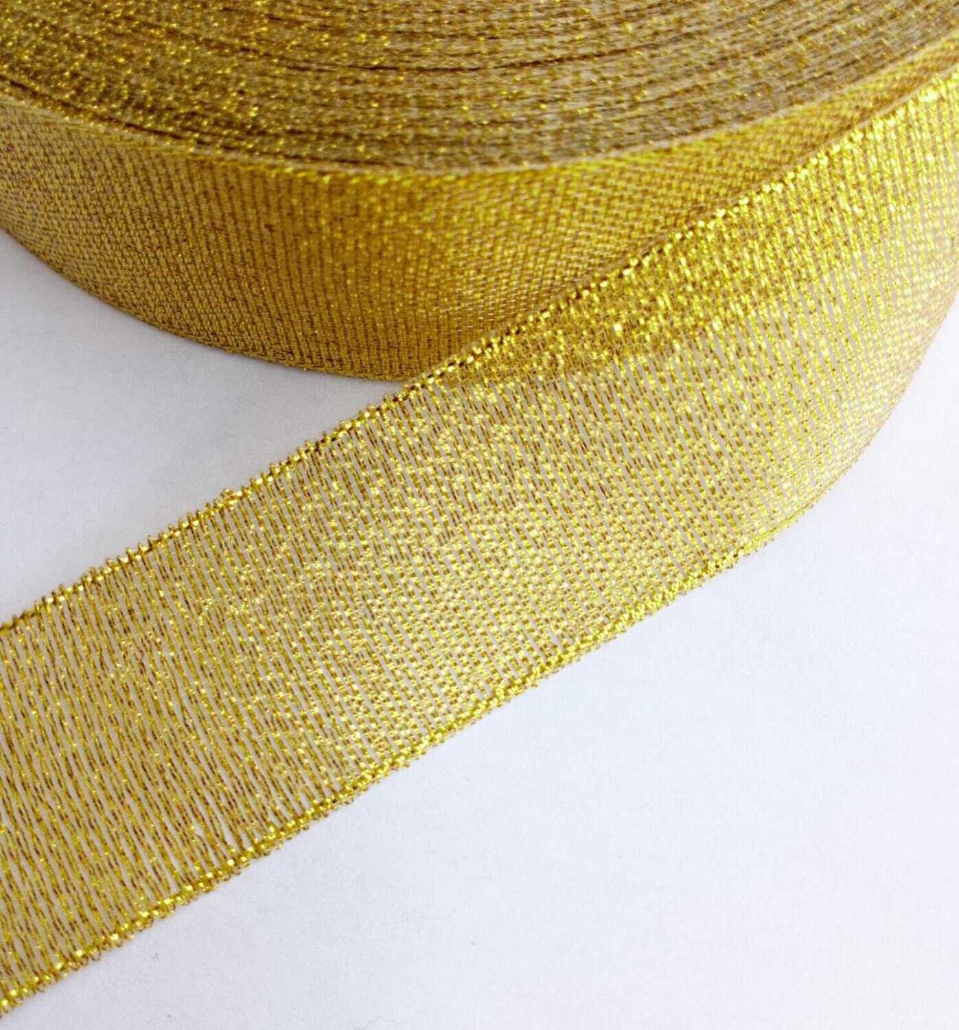 Ruban doré organza 25mm x 45 mètres