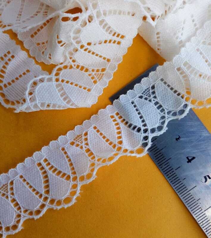 4.3 mètres dentelle blanche extensible 27 mm