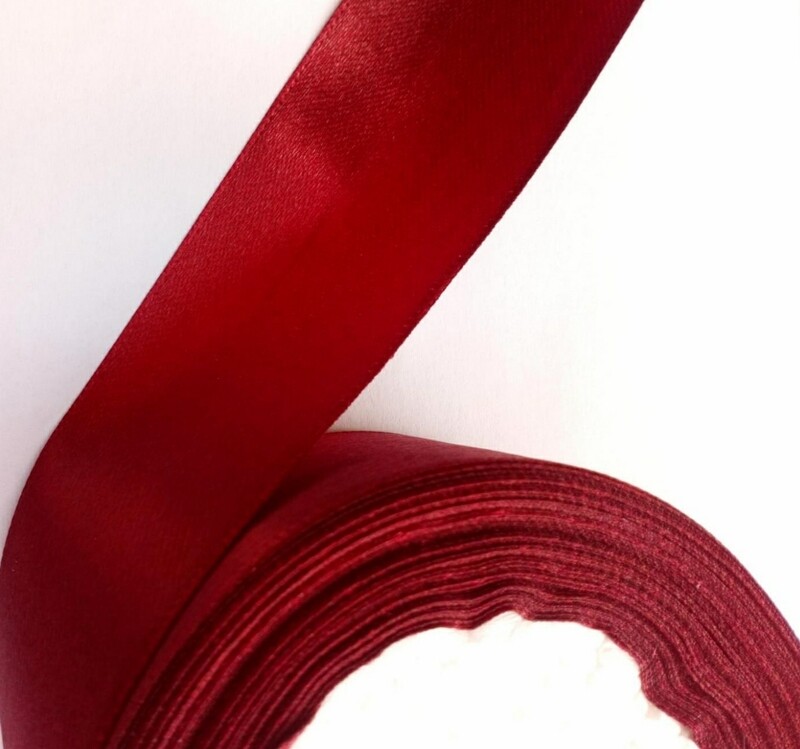 22,86 mètres ruban satiné 40mm bordeaux clair 