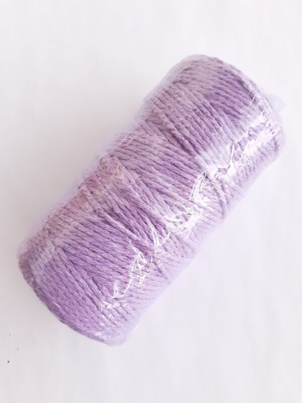 91 mètres fil macramé coton 2mm violet clair