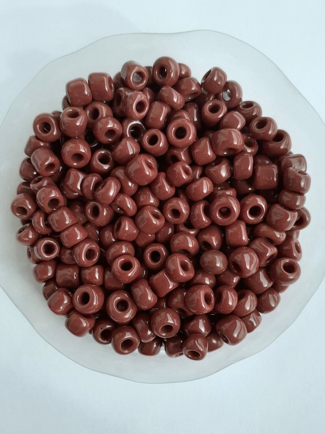 450 perles en verre 4MM (40g) marron opaque