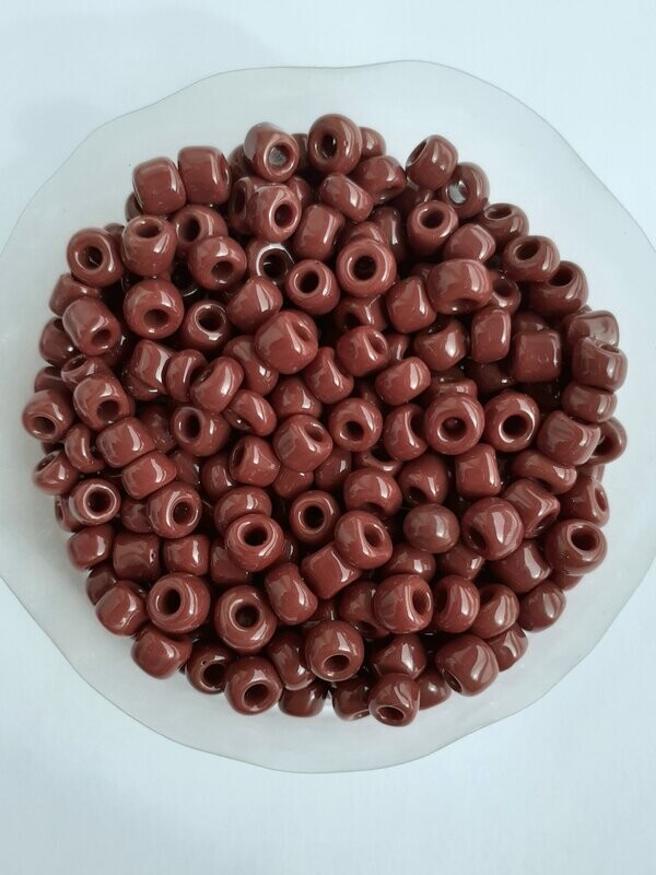 450 perles en verre 4MM (40g) marron opaque
