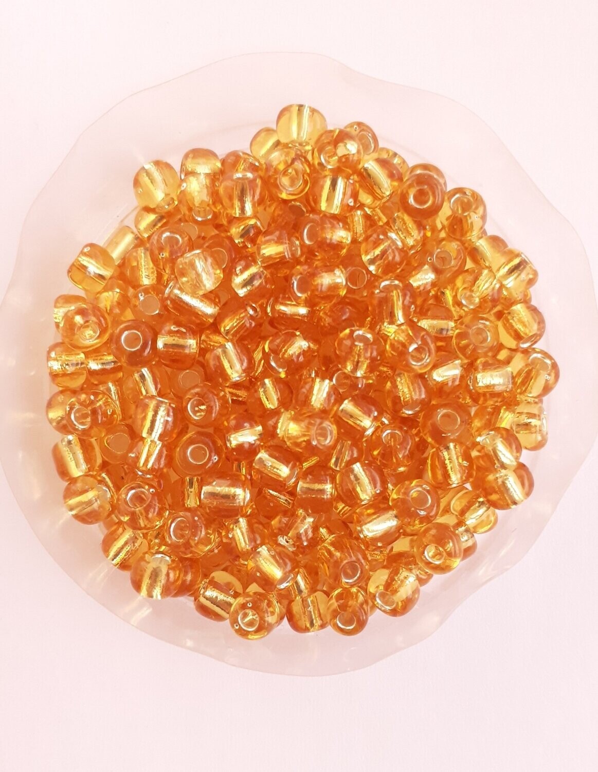 400 perles en verre 4MM (32g) doré transparent