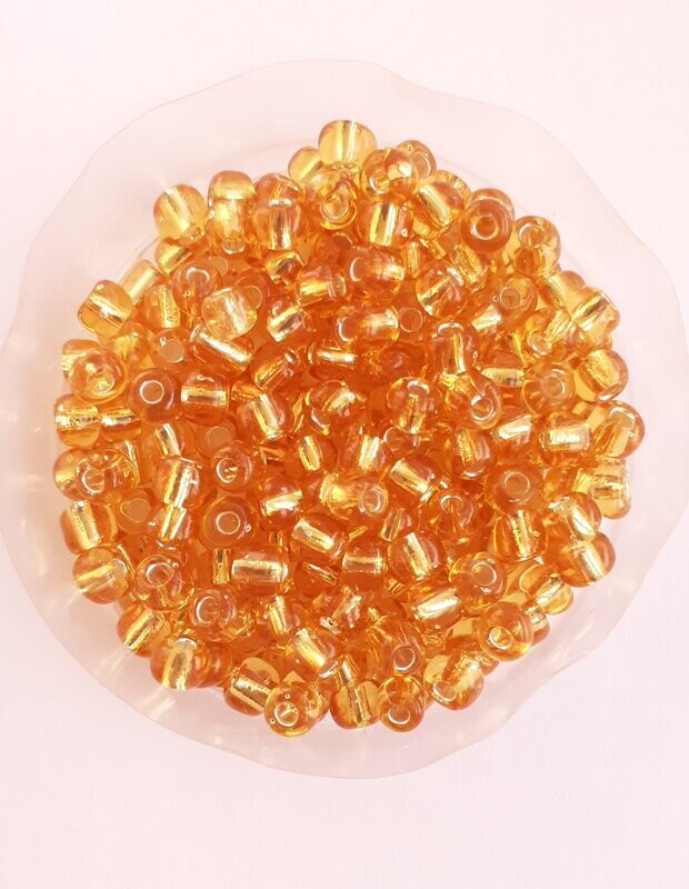 400 perles en verre 4MM (32g) doré transparent