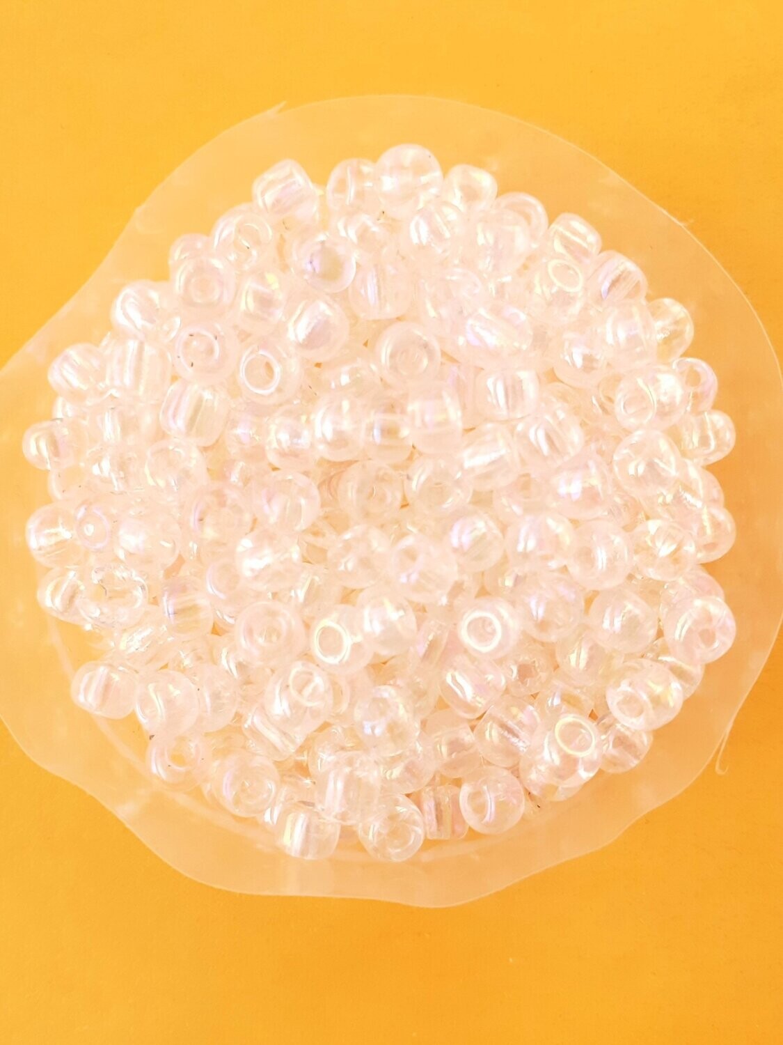 400 perles en verre 4MM (32g) blanc transparent nacré