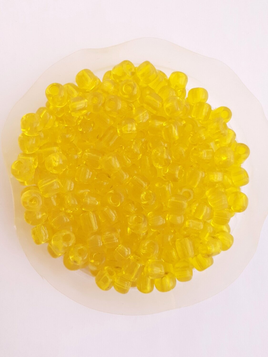 450 perles en verre 4MM (40g) jaune transparent