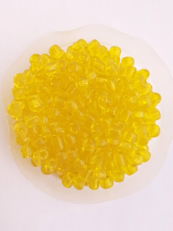 450 perles en verre 4MM (40g) jaune transparent