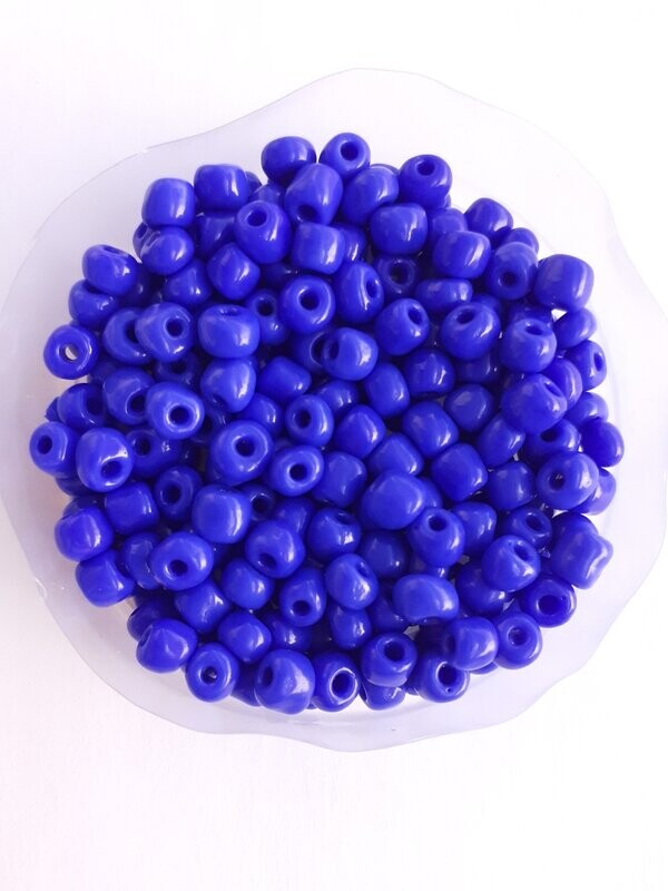 450 perles en verre 4MM (40g) bleu nuit opaque