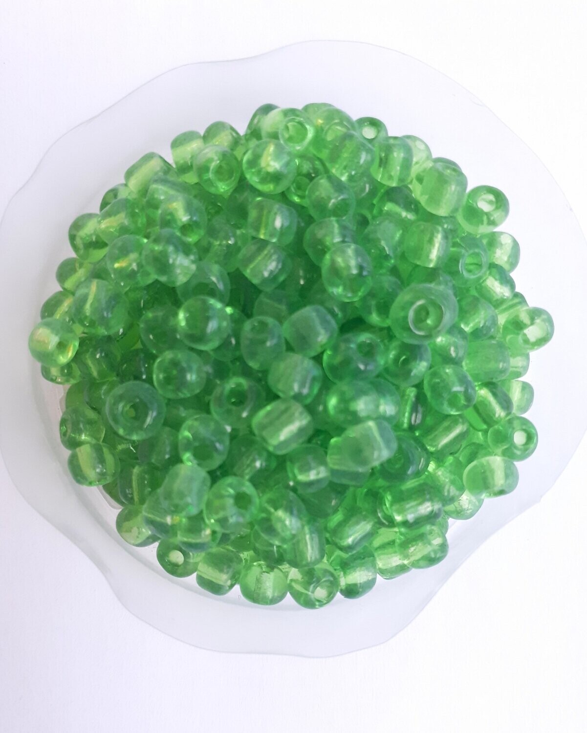 450 perles en verre 4MM (40g) vert transparent