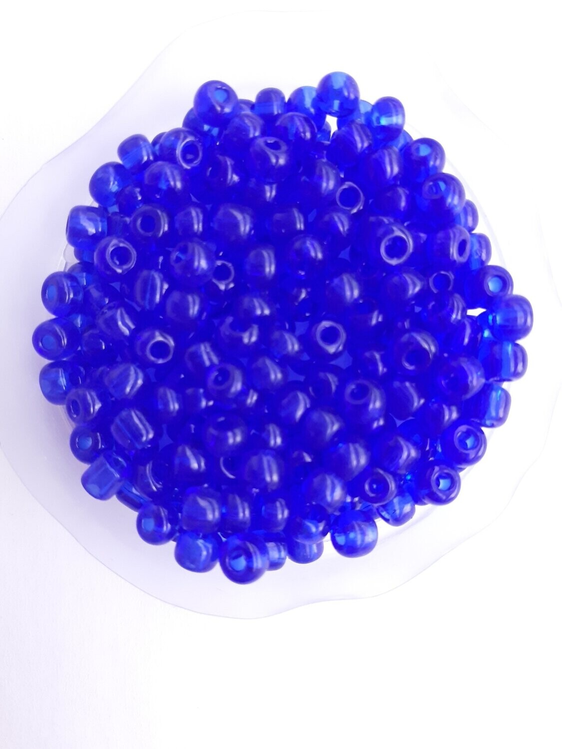 450 perles en verre 4MM (40g) bleu nuit transparent