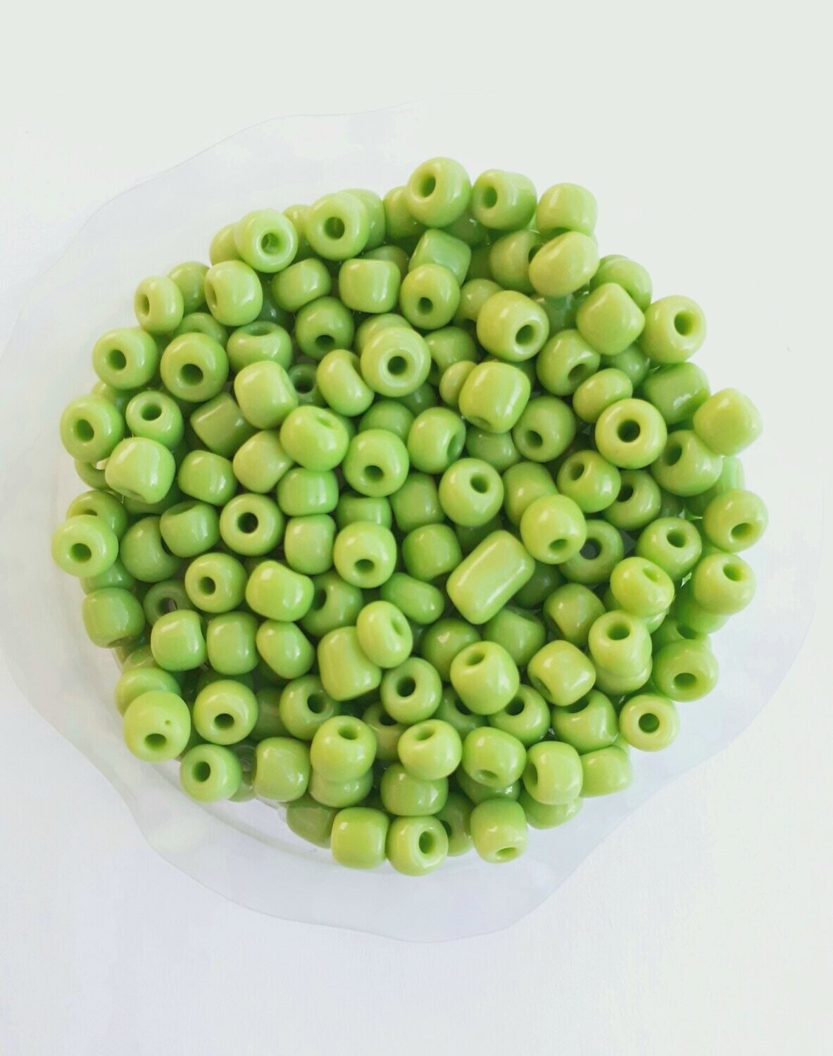 450 perles en verre 4MM (40g) vert clair opaque