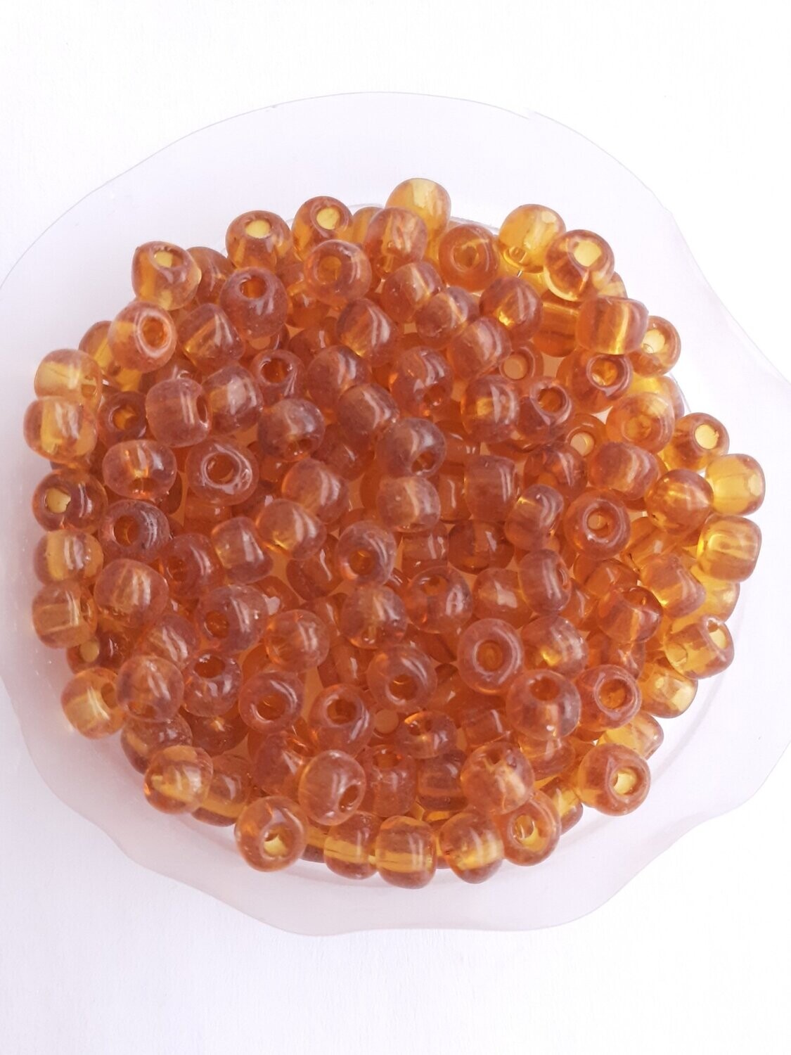 450 perles en verre 4MM (40g) marron transparent