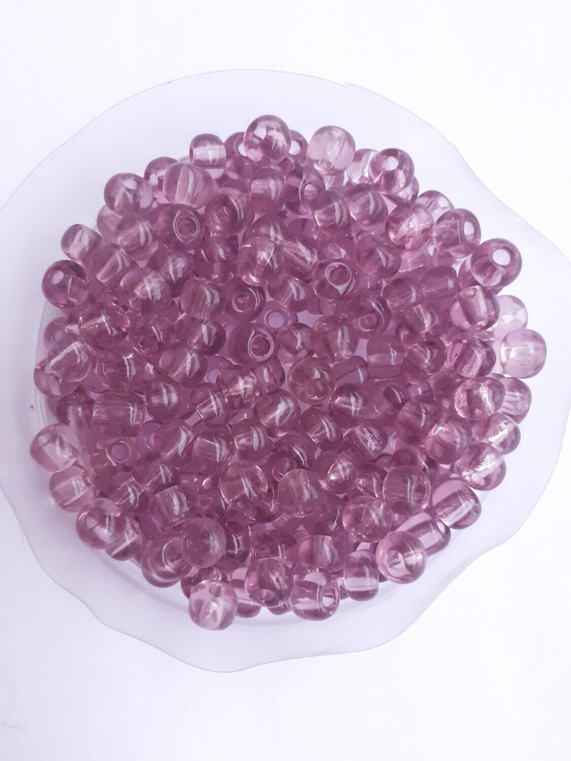 450 perles en verre 4MM (40g) violet transparent