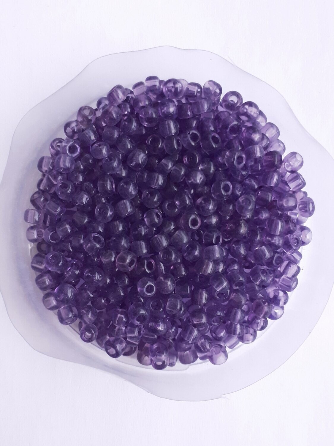 1400 perles en verre 3MM (40g) violet foncé transparent