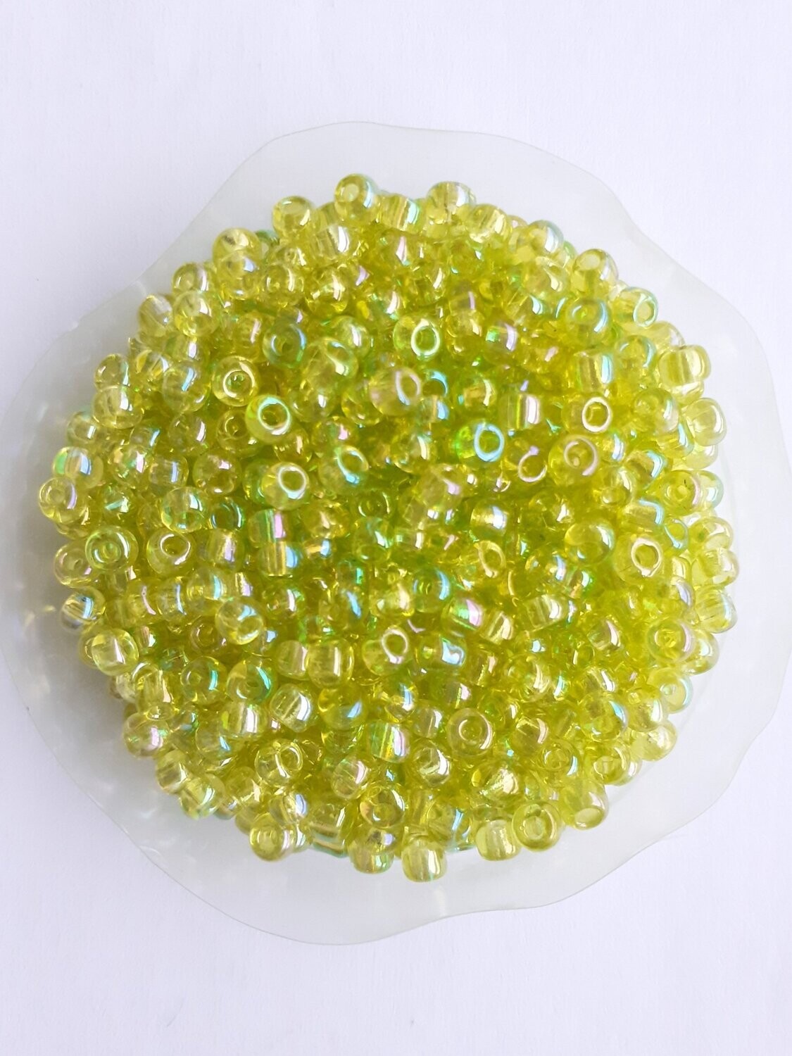 1150 perles en verre 3MM (32g) vert clair transparent nacré