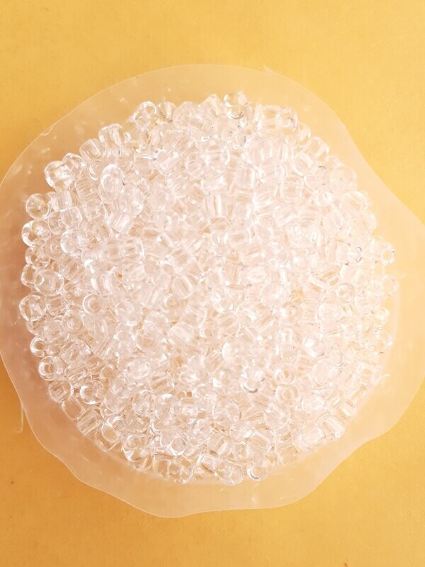 1400 perles en verre 3MM (40g) blanc transparent